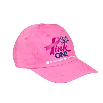 Get Your Pink On! Classic Baseball Cap With Buckle Closure - Personalization Available from Positive Promotions