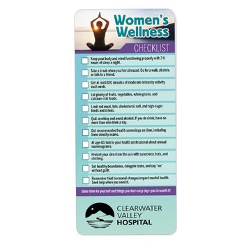 Women's Wellness Checklist E-Z 2 Stick Glancer - One-Color Personalization Available from Positive Promotions
