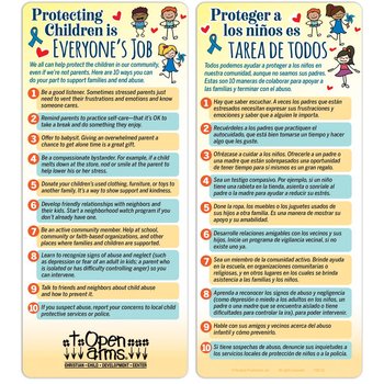 Protecting Children Is Everyone's Job Two-Sided English/Spanish Glancer - Personalization Available from Positive Promotions