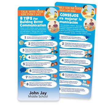 Talk With Your Kids Every Day 2-Sided Bilingual Glancer - One-Color Personalization Available from Positive Promotions