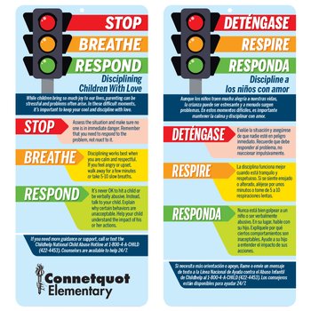 Stop, Breathe, Respond Two-Sided English/Spanish Glancer - One-Color Personalization Available from Positive Promotions
