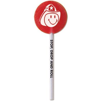Smiley Face Firefighter Lollipop - Pack of 100 from Positive Promotions