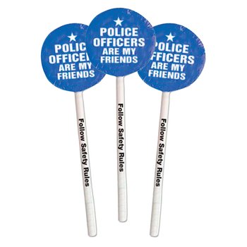 Police Officers Are My Friends Blue Lollipops - Pack of 100 from Positive Promotions
