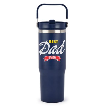 Best Dad Ever Coldflow Double-Wall Flip-Straw Bottle 30 oz. With Carry Handle - Personalization Available from Positive Promotions