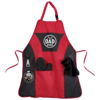 Best Dad Ever Grill Master Apron Gift Set - One-Color Personalization Available from Positive Promotions