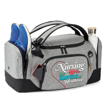 Nursing: The Heartbeat of Healthcare 2-in-1 Hybrid Duffel Bag/Backpack from Positive Promotions