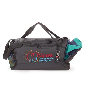 Nurses: Turning Passion Into Purpose Journey Weekender Duffel Bag With Adjustable Shoulder Strap & Trolley Strap from Positive Promotions