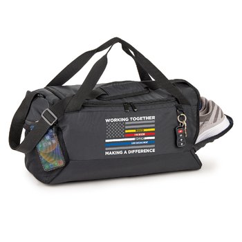 Working Together, Making a Difference Journey Weekender Duffel Bag With Adjustable Shoulder Strap & Trolley Strap from Positive Promotions