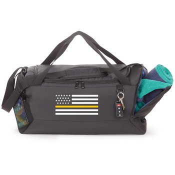 Thin Gold Line Journey Weekender Duffel Bag With Adjustable Shoulder Strap & Trolley Strap from Positive Promotions