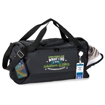 Environmental Services Journey Weekender Duffel w/Adjustable Shoulder Strap & Trolley Strap from Positive Promotions