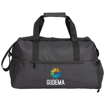 Black Getaway Duffel Bag With Trolley Strap - Personalization Available from Positive Promotions