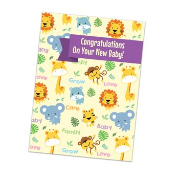 Congratulations on Your New Baby! Greeting Card With Gold Foil-Lined Envelope - One-Color Personalization Available from Positive Promotions