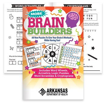 More Brain Builders Puzzle Book for Adults of All Ages - Personalization Available from Positive Promotions