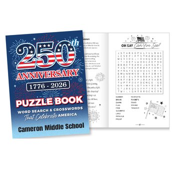 250th Anniversary Puzzle Book for Adults of All Ages - Pack of 25 from Positive Promotions