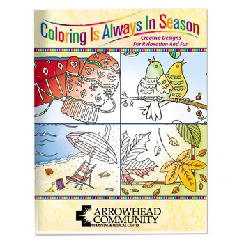 Coloring Is Always In Season Adult Coloring Book - Personalization Available from Positive Promotions