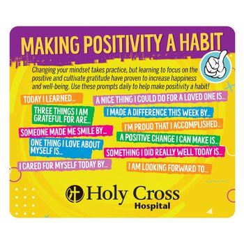 Making Positivity a Habit Magnet - One-Color Personalization Available from Positive Promotions