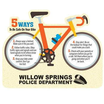 5 Ways to Be Safe on Your Bike Die-Cut Magnet - One-Color Personalization Available from Positive Promotions