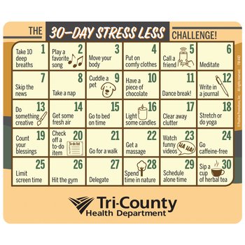The 30-Day Stress Less Challenge! Magnet - One-Color Personalization Available from Positive Promotions