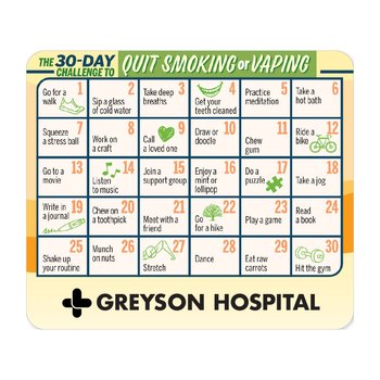 The 30-Day Challenge to Quit Smoking or Vaping Magnet - One-Color Personalization Available from Positive Promotions