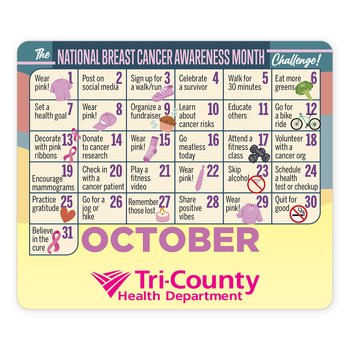 The National Breast Cancer Awareness Month Challenge! Magnet - One-Color Personalization Available from Positive Promotions
