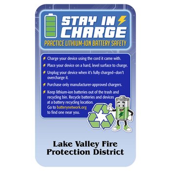 Stay In Charge: Practice Lithium-Ion Battery Safety Magnet - One-Color Personalization Available from Positive Promotions