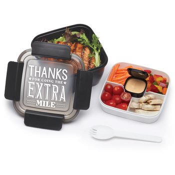 Thanks For Going The Extra Mile Locking Food Container with Compartments 54 oz. from Positive Promotions