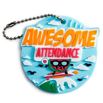Awesome Attendance 3D Backpack Achievement Tag - Pack of 10 from Positive Promotions
