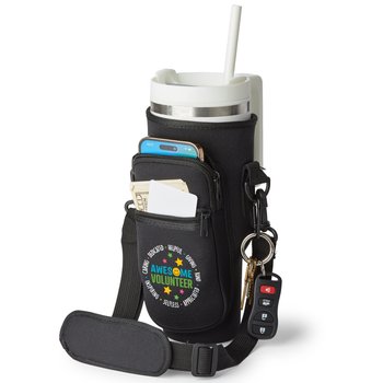 Awesome Volunteer All-Day Hydration Carry-All 40-oz. Tumbler Bag With Adjustable Strap from Positive Promotions