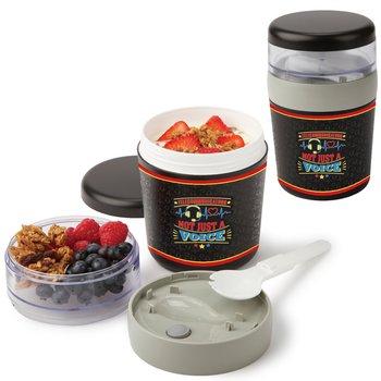 Telecommunicators: Not Just a Voice The Foodie Dual-Compartment Food & Snack Container 16 oz. from Positive Promotions
