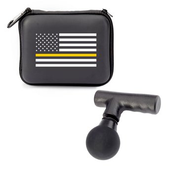 Thin Gold Line Portable Mini Massage Gun With Carabiner Carry Case from Positive Promotions