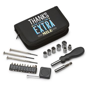 Thanks for Going the Extra Mile Compact 23-Piece Tool Set from Positive Promotions