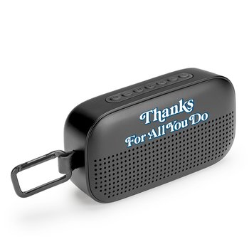 Thanks for All You Do Soundwave 3-in-1 IPX5 Water-Resistant Wireless Bluetooth® Speaker, Sound Machine, & Phone Stand from Positive Promotions