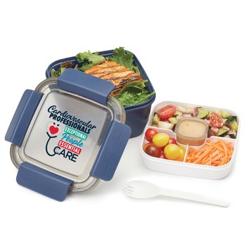 Cardiovascular Professionals: Exceptional People, Essential Care Locking Food Container With Compartments 54 oz. from Positive Promotions