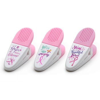 Breast Cancer Awareness Magnetic Clip Assortment - Pack of 12 from Positive Promotions