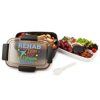 Rehab: Every Step Forward Matters Locking Stacker Food Container 68 oz. from Positive Promotions