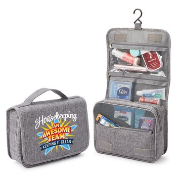 Housekeeping: An Awesome Team Keeping It Clean Travel Carry-All Hanging Toiletry Bag from Positive Promotions