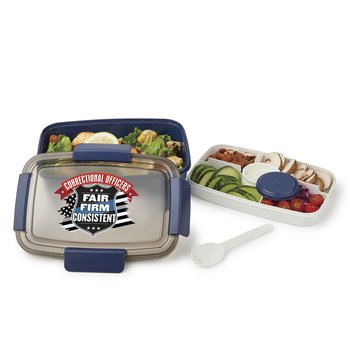Correctional Officers: Fair, Firm, & Consistent Locking Stacker Food Container 68 oz. from Positive Promotions