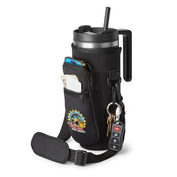 School Bus Drivers: Early Rising, Always Smiling, Safe Driving All-Day Hydration Carry-All 40-oz. Tumbler Bag With Adjustable Strap from Positive Promotions