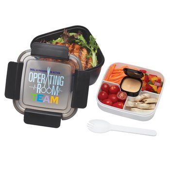 Operating Room Team: Skill & Passion in Action Locking Food Container With Compartments 54 oz. from Positive Promotions