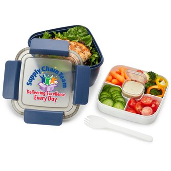 Supply Chain Team: Delivering Excellence Every Day Locking Food Container With Compartments 54 oz. from Positive Promotions