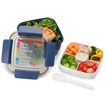 Thank You for Being AWESOME Locking Food Container With Compartments 54 oz. from Positive Promotions