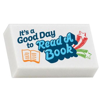 It's a Good Day to Read a Book Eraser - Pack of 25 from Positive Promotions