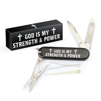 God Is My Strength & Power Multi-Tool Knife from Positive Promotions