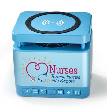 Nurses: Turning Passion Into Purpose Soundcharge 3-in-1 Sound Machine/Bluetooth® Speaker & Wireless Charging Pad from Positive Promotions