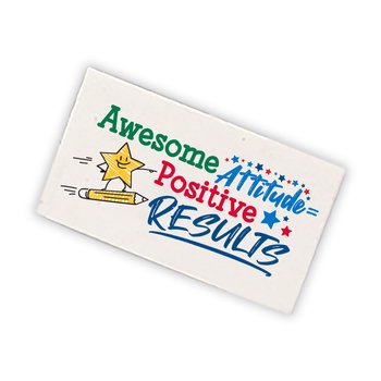 Awesome Attitude = Positive Results Erasers - Pack of 25 from Positive Promotions