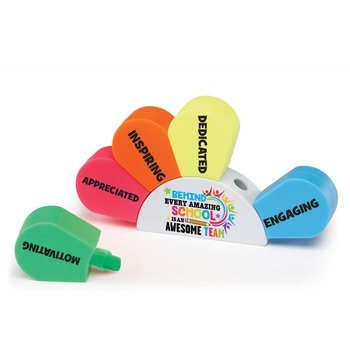 Behind Every Amazing School Is an Awesome Team Sunrise 5-Piece Highlighter Set from Positive Promotions