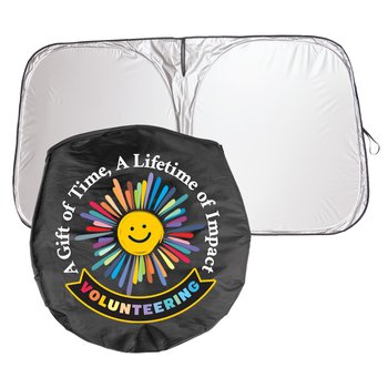 Volunteering: A Gift of Time, A Lifetime of Impact Elite Universal Car Windshield Sun Shade from Positive Promotions
