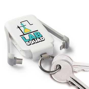 Lab Squad 3-In-1 2000 MaH Mini Power Bank With LED Light Key Ring from Positive Promotions
