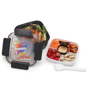Thanks for Bringing Your Best Every Day! Locking Food Container With Compartments 54 oz. from Positive Promotions