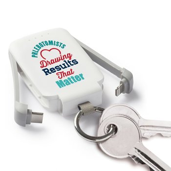 Phlebotomists 3-In-1 2000 MaH Mini Power Bank With LED Light Key Ring from Positive Promotions